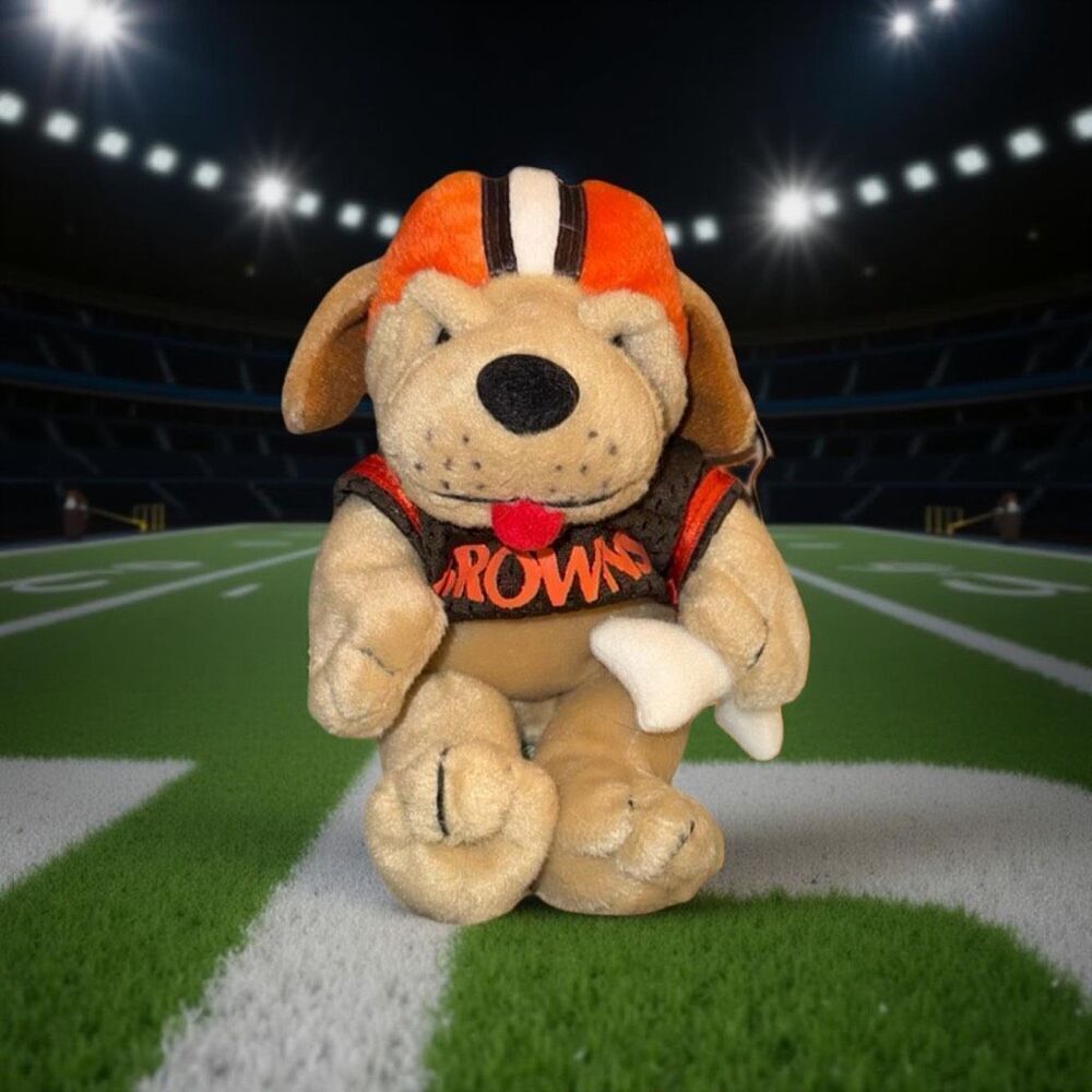 Vintage Cleveland Browns Burger King Dawg Pound 1999 Plush Beanie Dog NWT P33
